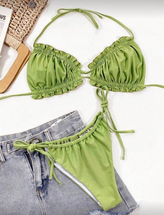 Нов светлозелен бански две части