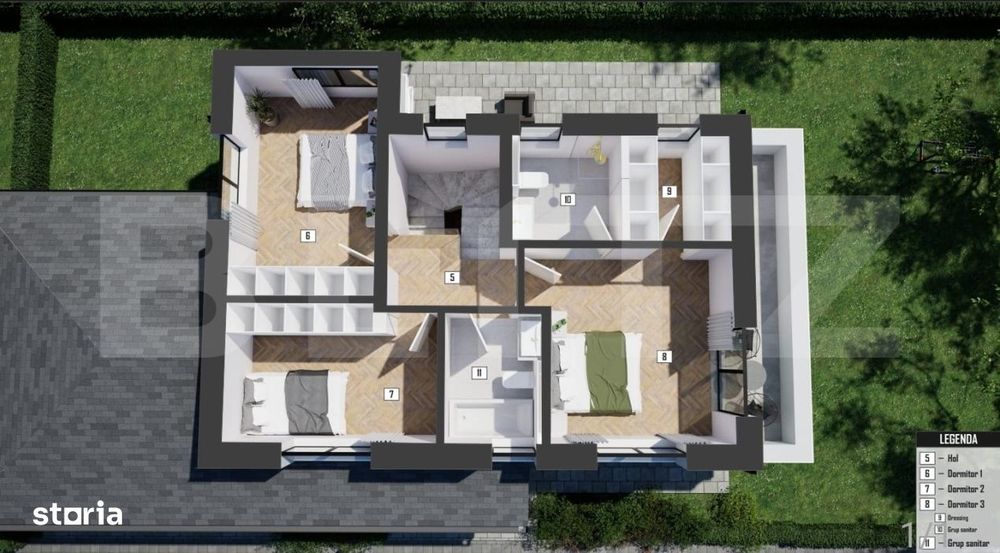 Casa individuala 4 camere, 126mp, 445 teren liber, clasa A+, zona Flor