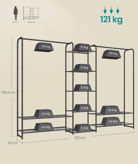 Отворен гардероб / Закачалка за дрехи SONGMICS