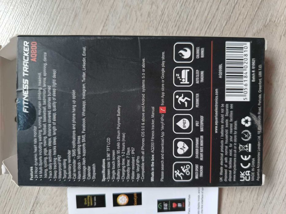 Ceas Fitness Aquarius AQ 200 Fitness Tracker Blue Smart Watch Heart R