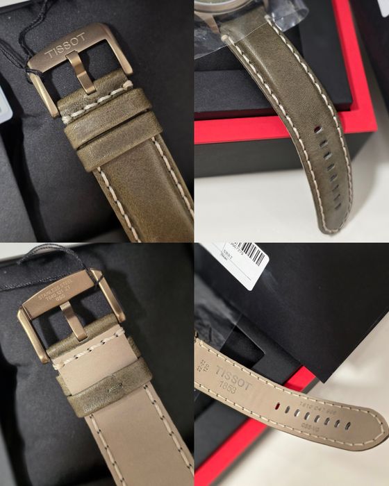 Ceas sigilat Tissot Chrono XL 45mm, culoare bronz, curea piele kaki