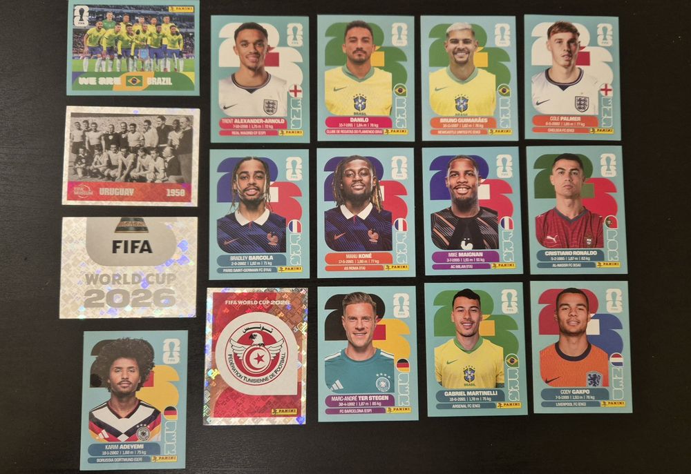 Лот редки стикери Панини - Panini World Cup 2026 - футболисти , Роналдо , FWC , емблеми и др