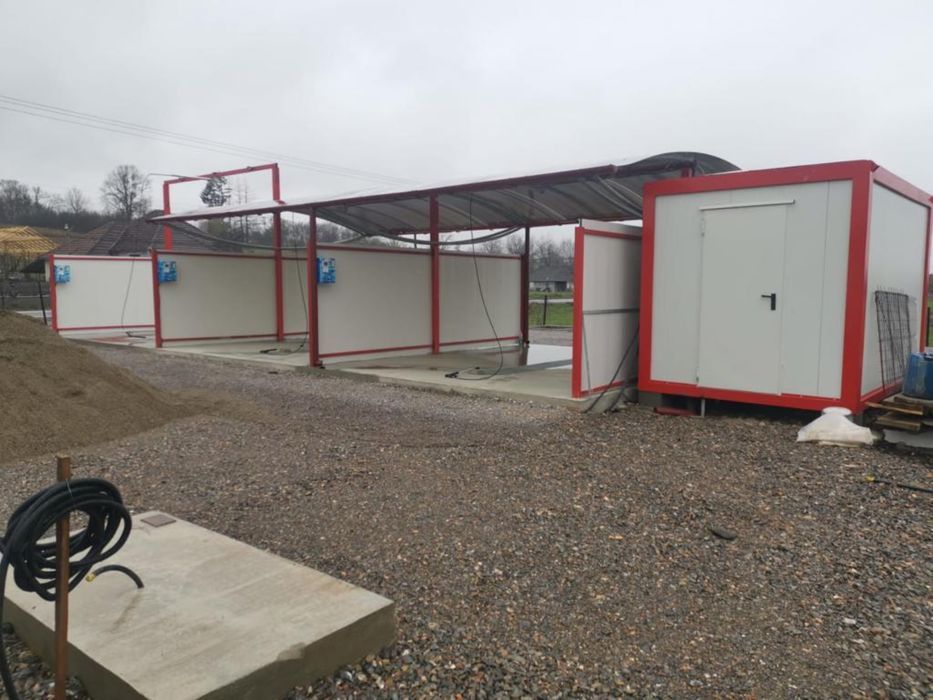 Spalatorie auto cu fise, bancnote, schelet metalic, betoane, pavaj