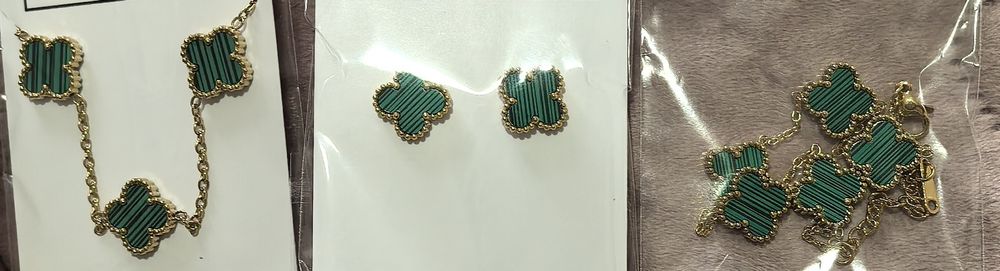 комплект бижута зелена детелина