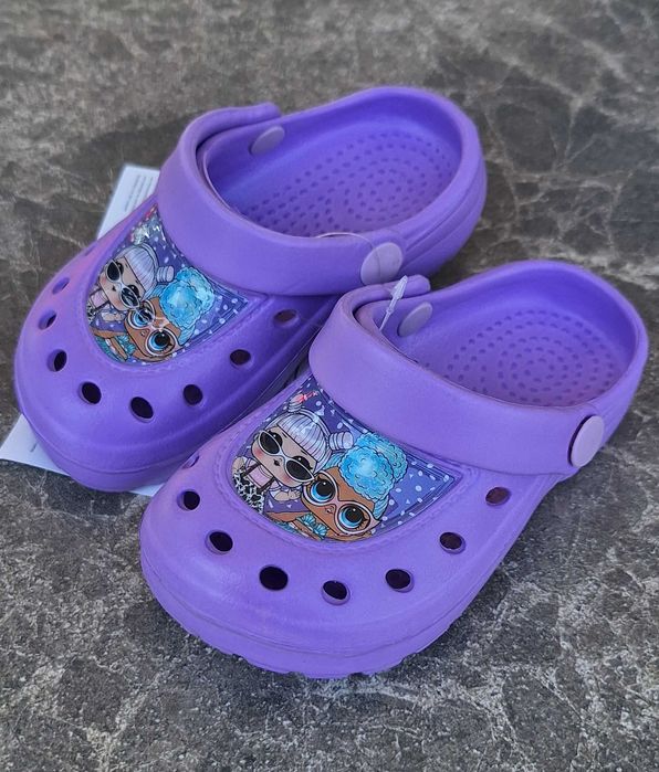 Papuci/saboti cu LOL noi, mov, mar. 26/27, 28/29, 30/31