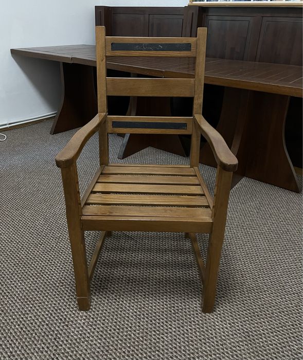 Mesa din lemn masiv stejar si scaune frasin