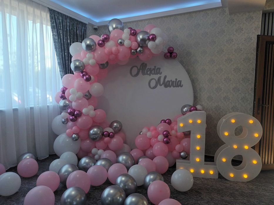 Arcada baloane aniversare Aranjamente baloane majorat/botez/zi nastere Decor baloane Panou foto Photocorner gender reveal
