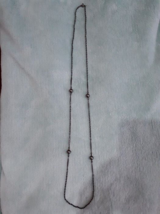 Продам ожерелье.Цепочка из чёрного серебра и чёрным жемчугом