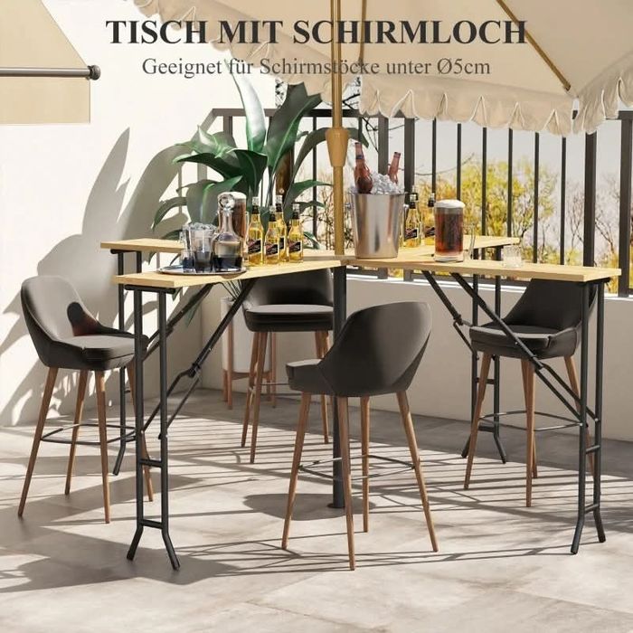 Outsunny маса за пикник, външна сгъваема маса, до 20 души, устойчива н