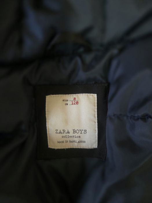 Зимно яке парка Zara Boys – размер 128 см (8 г.) с пух на качулката