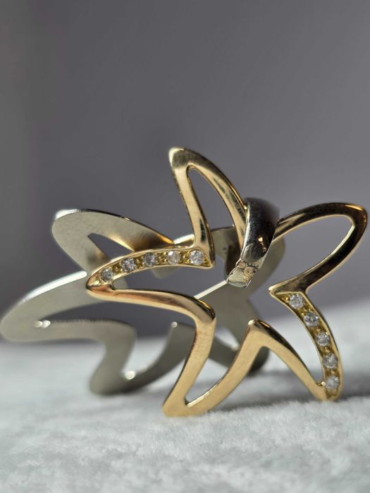 Set Pandantive Steluță din Aur Bicolor 14K cu Pietre Strălucitoare