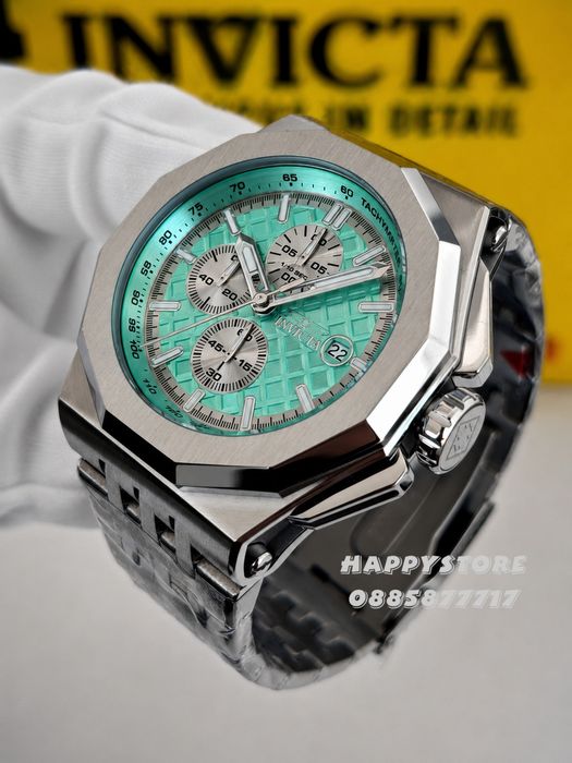INVICTA Akula steel Turquoise dial 48 mm, Инвикта нов мъжки часовник