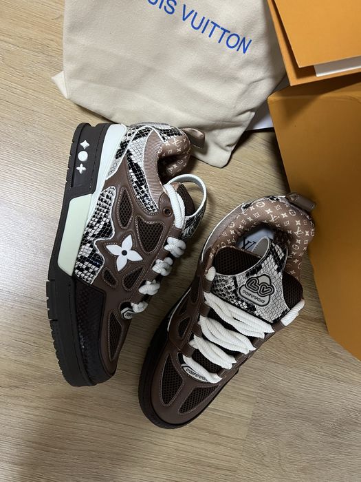 Adidasi LV Louis Vuitton Skate Sneakers Brown/Snake Skin 42/43