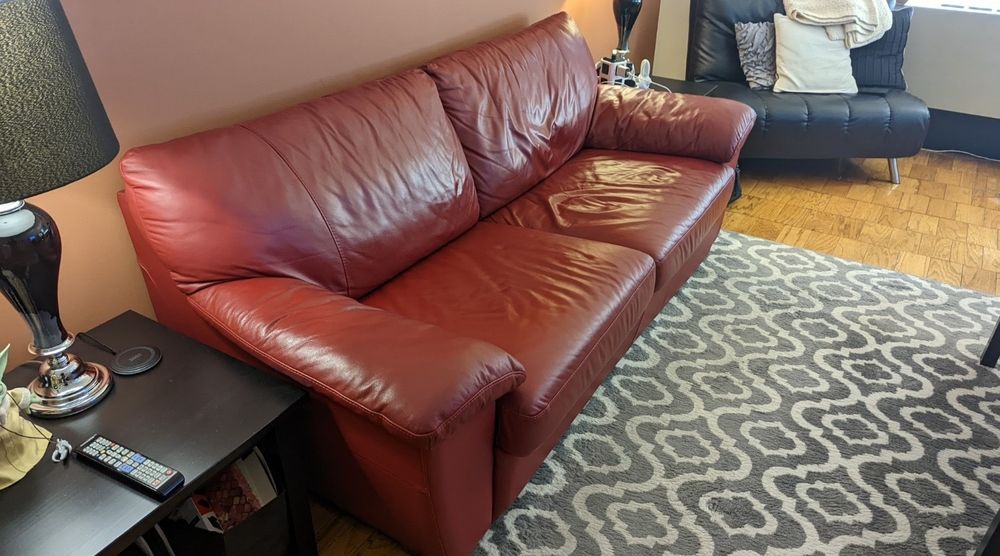 Canapea extensibilă piele naturala Ikea Vreta 3 locuri