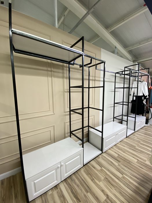 Рейлы, мебель для одежды со шкафчиками