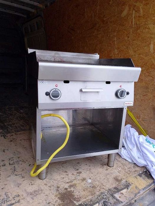 grill gratar plita pe gaz neted striat Marca modular Italia inox