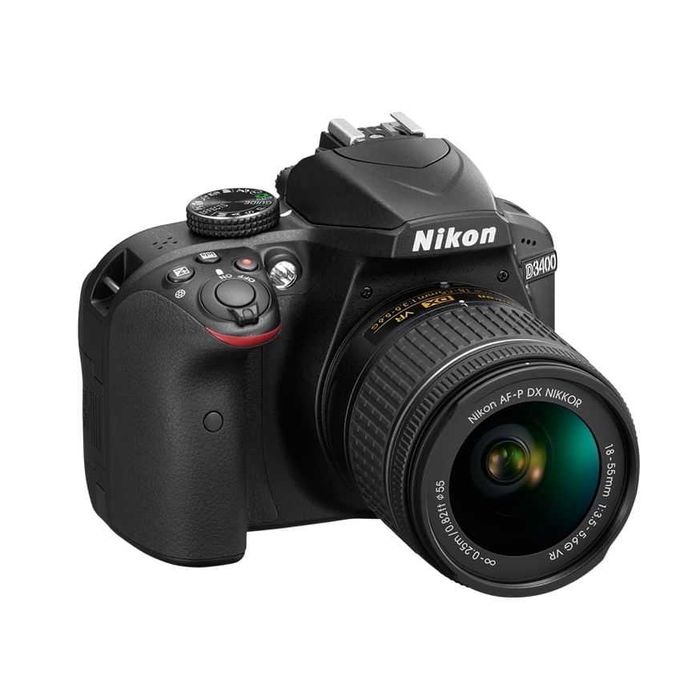 Aparat foto DSLR Nikon D3400, 24,2MP Black + Obiectiv  AF-P 18-55mm VR