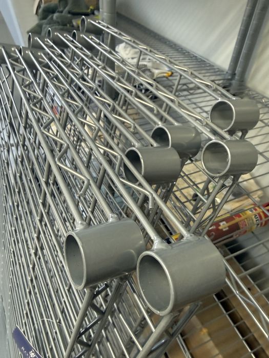 Метален рафт - 120 x 45 x 189 см - 90 кг - 4 колелца - Royal Catering