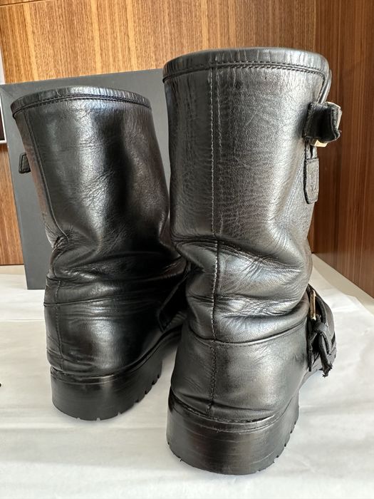 Cizme ghete Massimo Dutti din piele naturală, model biker, mărimea 37