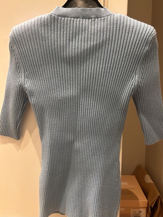 Elisabetta Franchi плетен пуловер с 7/8 ръкав синьо