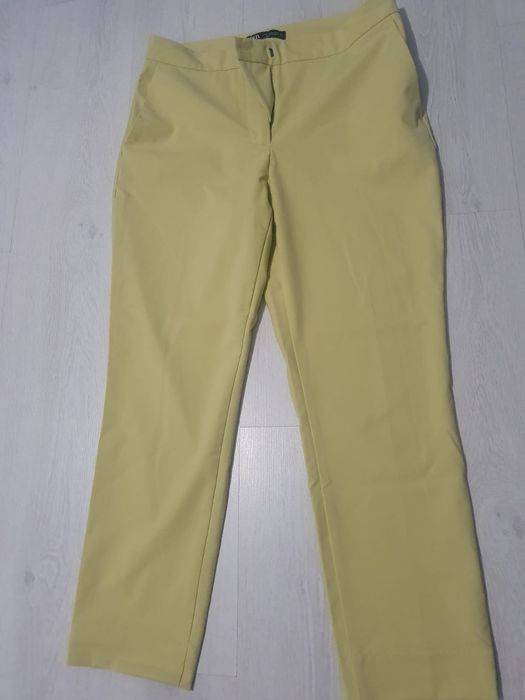 Pantaloni Zara roz, lila și lime mărime 40