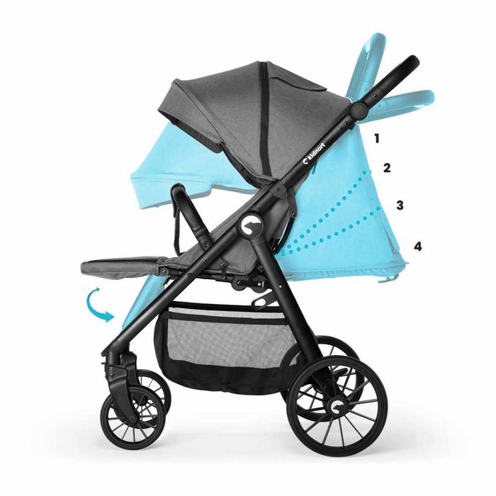 Carucior sport 0-48luni cu pliere compacta Kidnort Sjolejon Lion Black