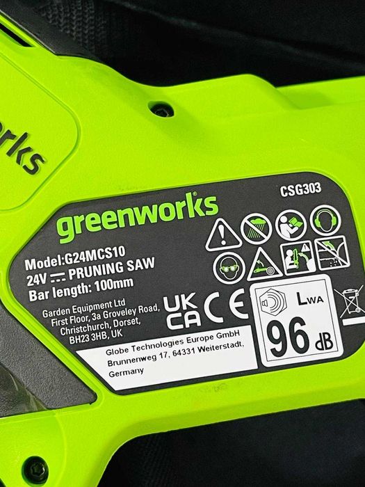 Mini ferăstrău cu lanț Greenworks 24V 10cm