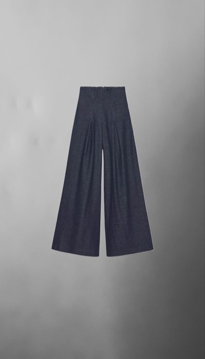 ДЬНКИ ZARA ZW колекция с широки крачоли и висока талия, размер М