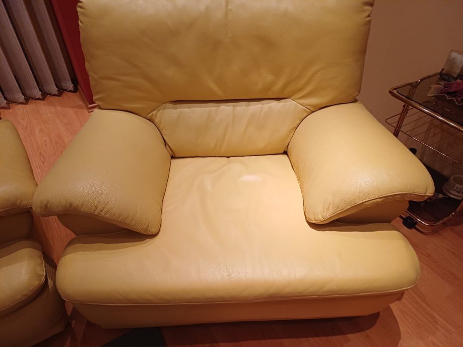 Canapea piele si fotoli