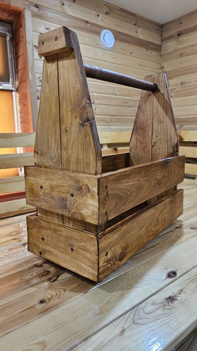 Деревянный ящик для инструментов, для бани органайзер. Подарок мужчине