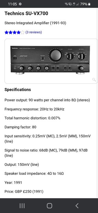 Amplificator stație Technics SU VX 700