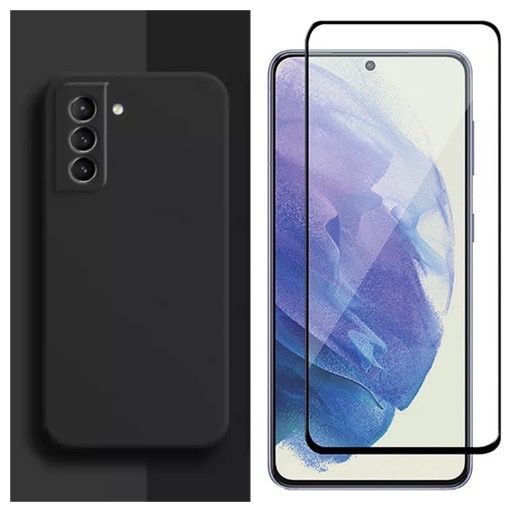 Husa Alcantara Case si Folie Sticla Samsung S25 S24 S23 S21 S20 FE