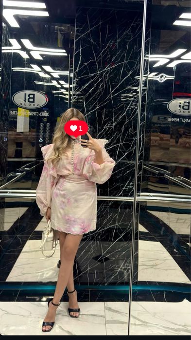 Женственный комплект-тройка в стиле Zimmermann (блузка, юбка, топ)