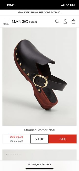 Новые кожаные сабо Mango