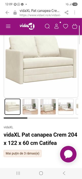 Canapea pat crem