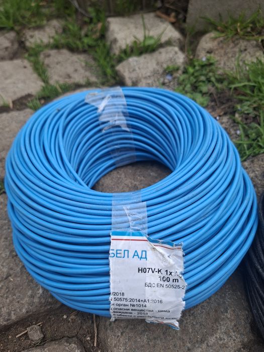 Кабел H07V-K 1.5 мм, 100 м, нов – 30 лв имам над 15км