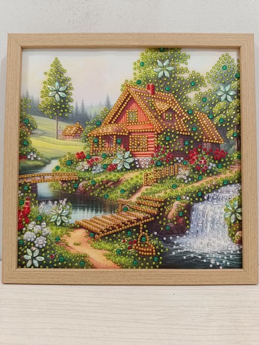 Диамантен гоблен 25 х 25 см готов изработен в дървена рамка