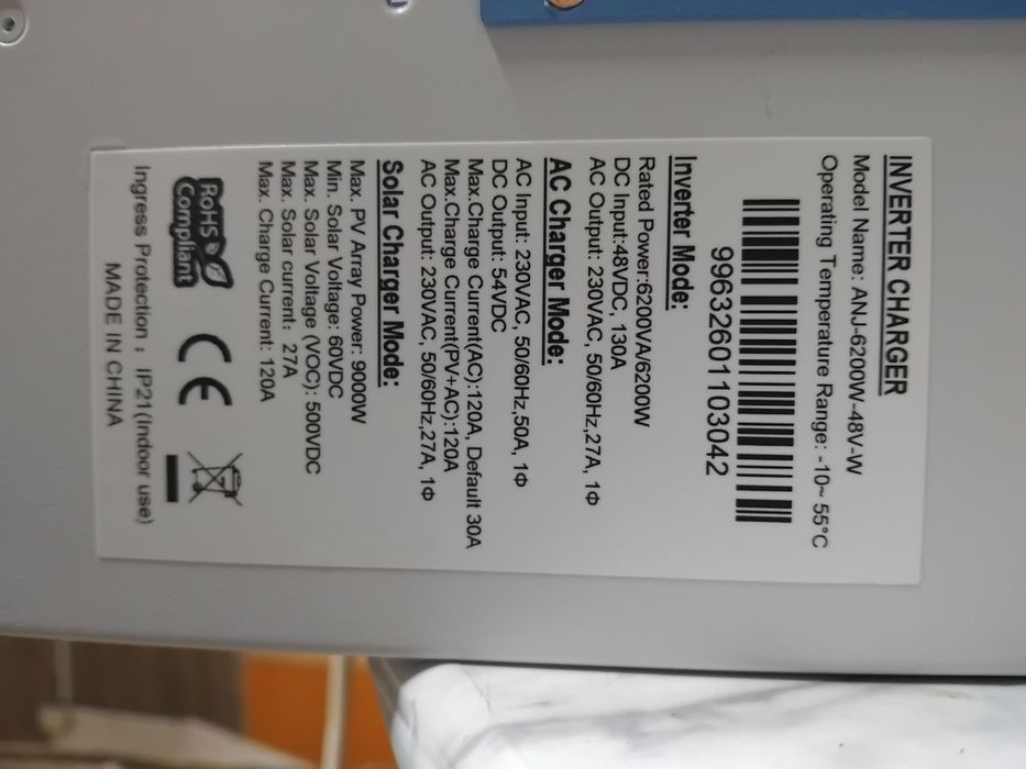Invertor anenji 6,2kw