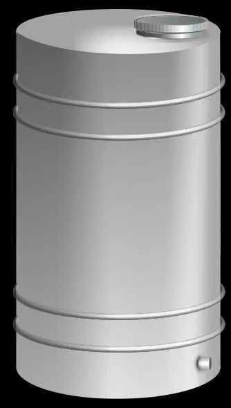 Butoi din INOX 180 L cu capac clamp si garnitura, cadou robinet din INOX materie prima: AISI 304, origine Italia