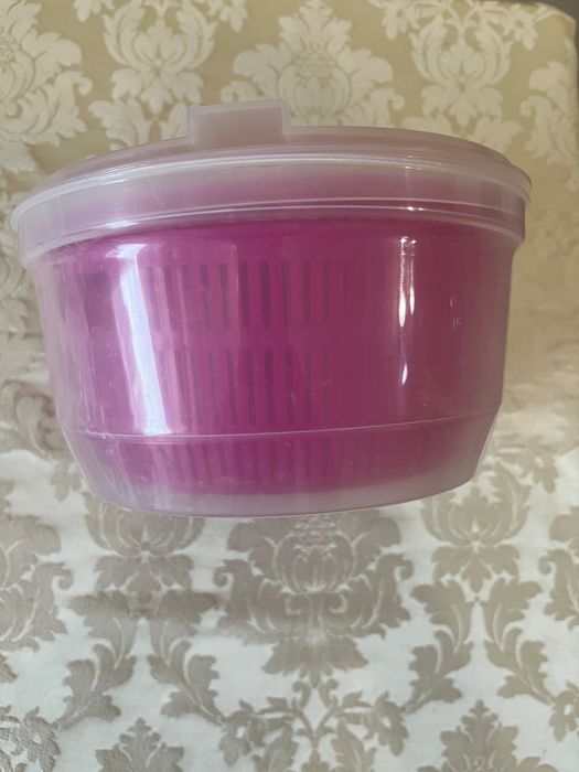 Цедка с купа за измиване на салата VANORA HOME, 20.5 см, Розова