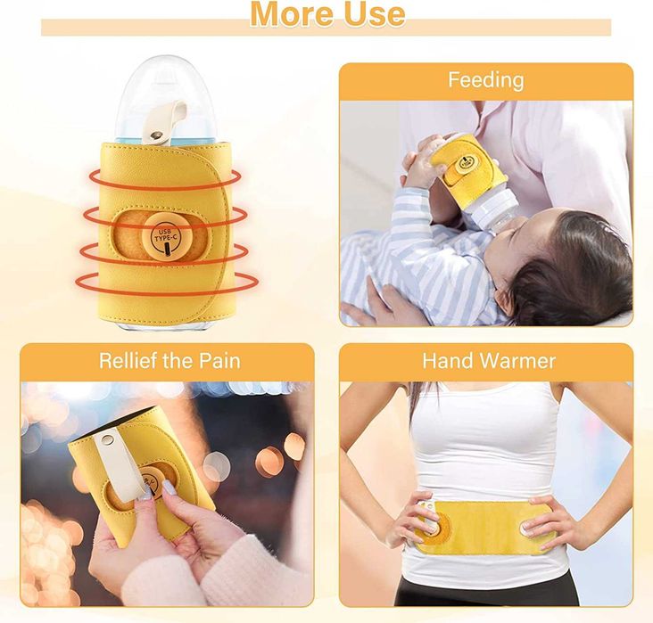 Преносима чанта за подгряване на бебешко шише, USB акумулаторнo