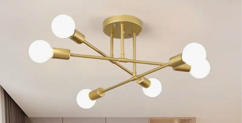 Люстра никель золото с лампочками