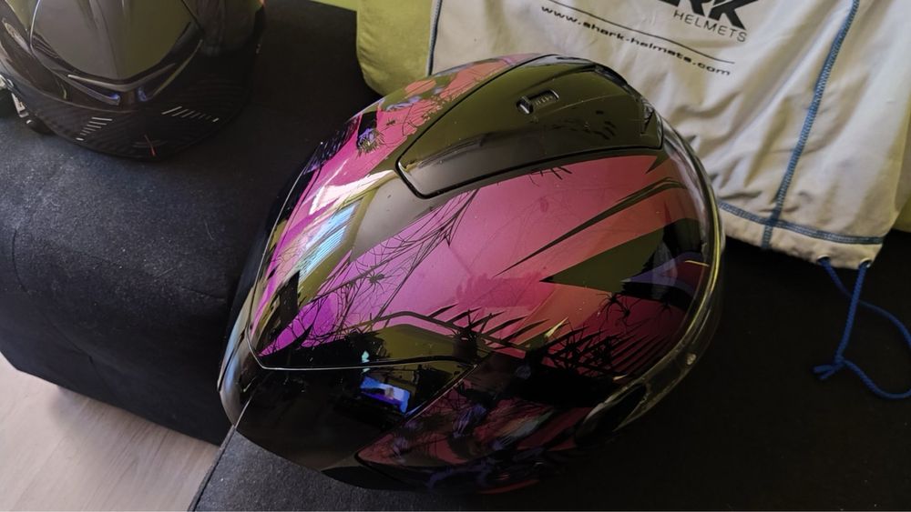 Каска за мотор Shark D-Skwal 2 Atraxx черно/лилаво размер XS