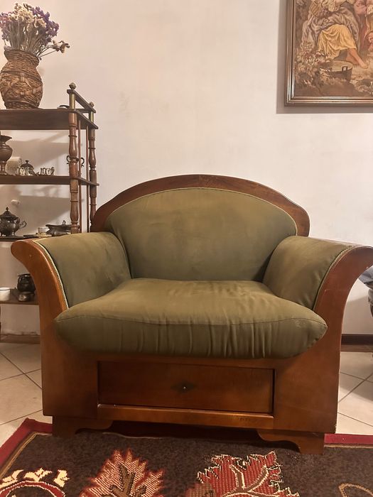 Set canapea+ fotolii lemn masiv