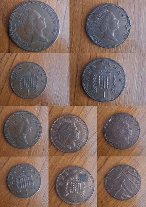 Vând 5 monede de un penny– colecție rară.