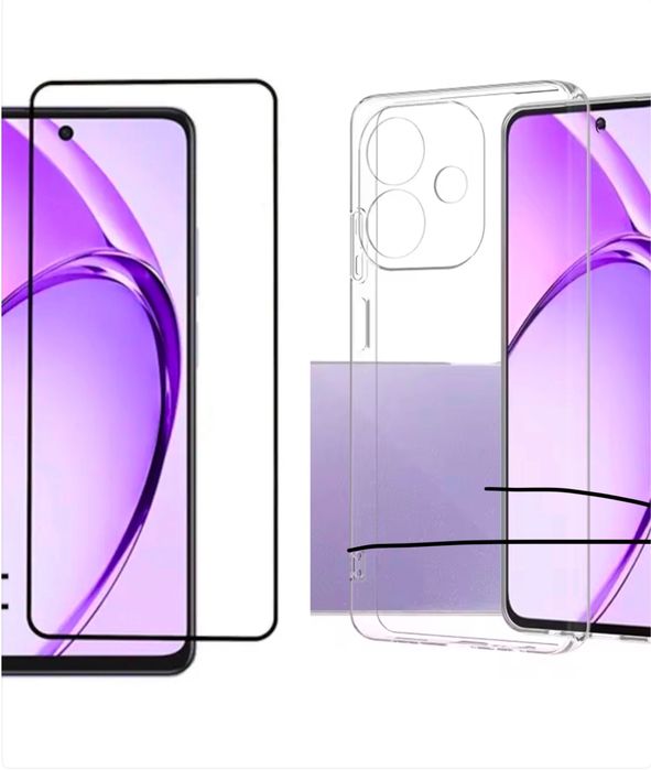 OPPO A40/A60/A80 - Husa Silicon Crystal Case si Folie Sticla Full