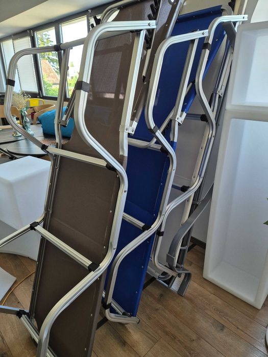 Sezlonguri aluminiu  panza textilena plaja piscina hotel pensiune