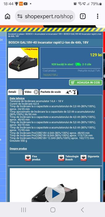 Incărcātor si acumulator Bosh Professional