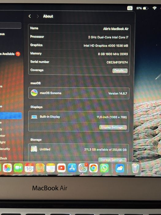 MacBook Air i7 250 GB