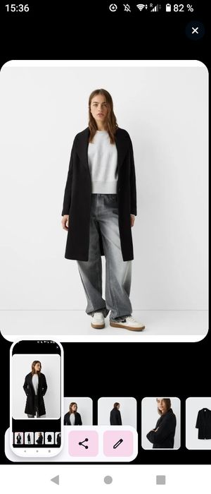 Тонкое пальто без подклада BERSHKA